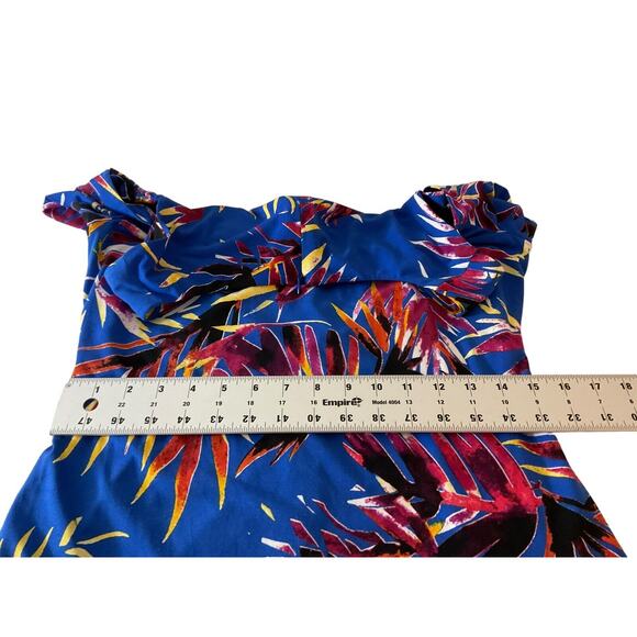Calvin Klein Women's Cold Shoulder Tropical Print Dress Size 6 Polyester Spandex - Picture 4 of 12